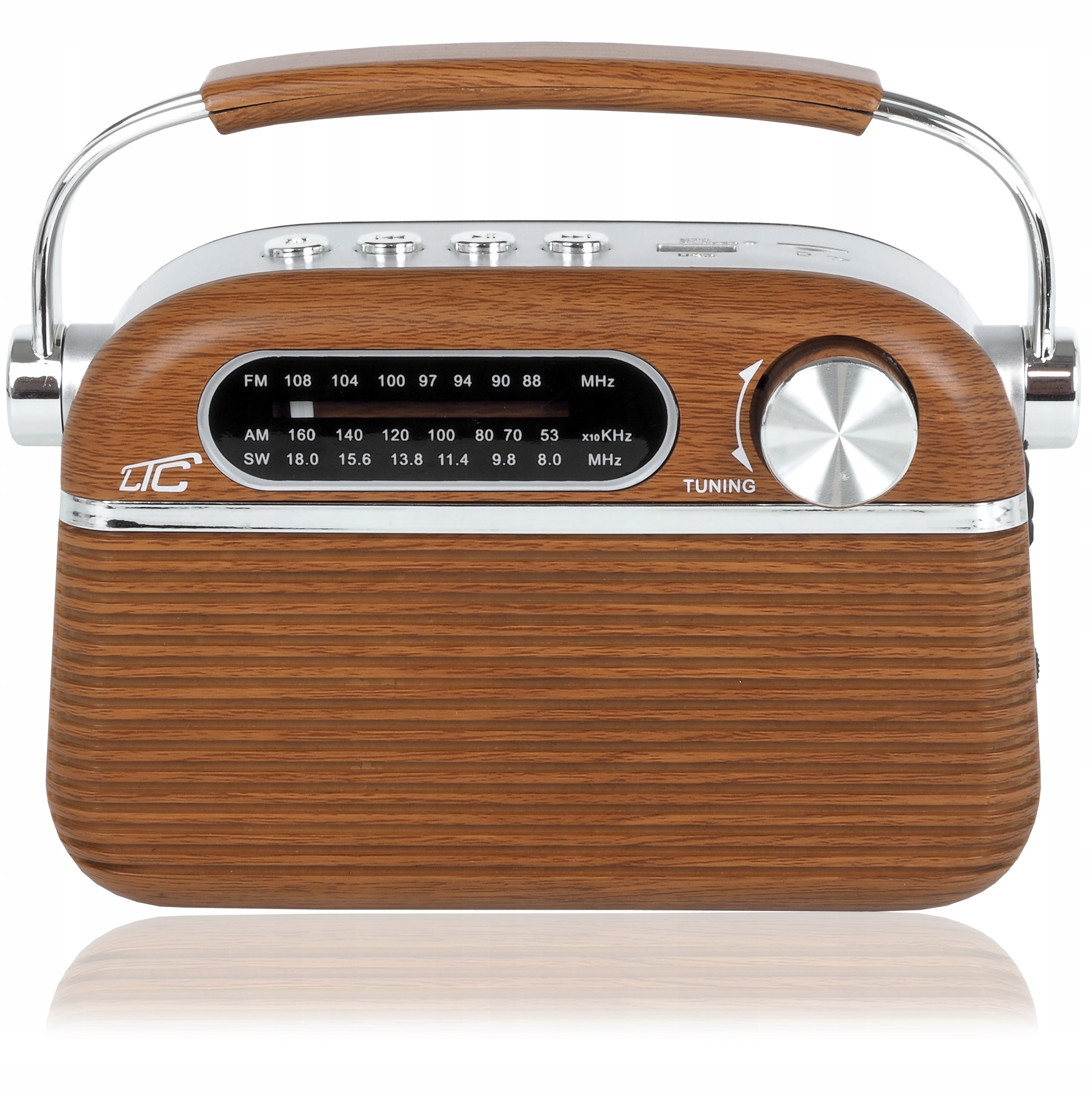 PRZENOŚNE RADIO RETRO BLUETOOTH AM, FM, MP3, SD, USB Model NIDA