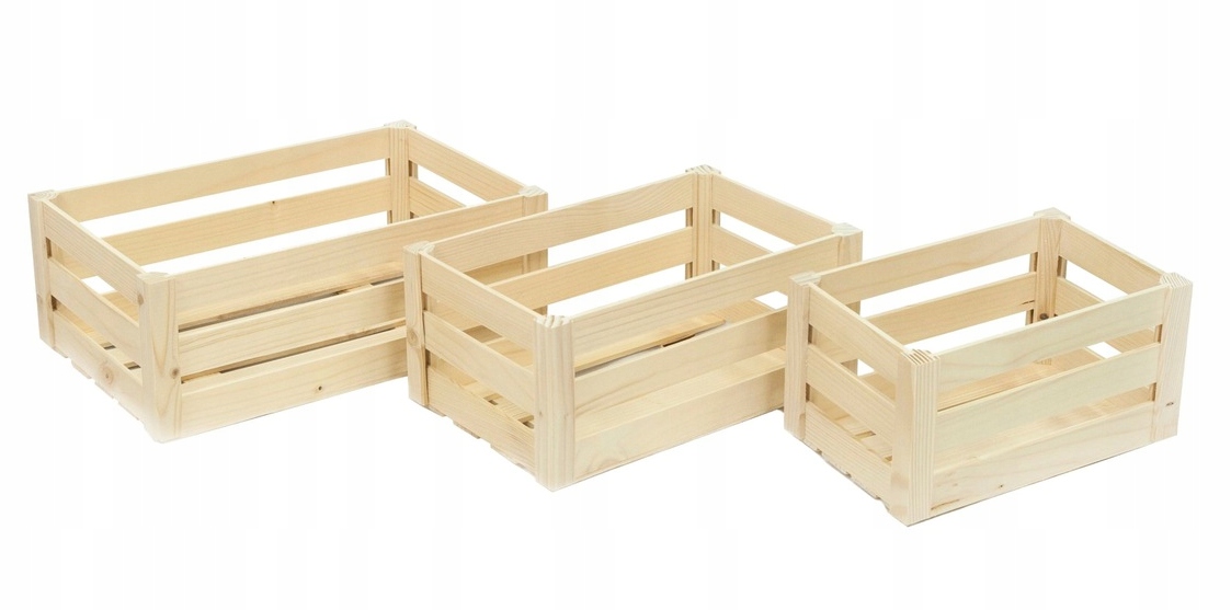

Skrzynki skrzyneczki pudełko drewniane Komplet 3