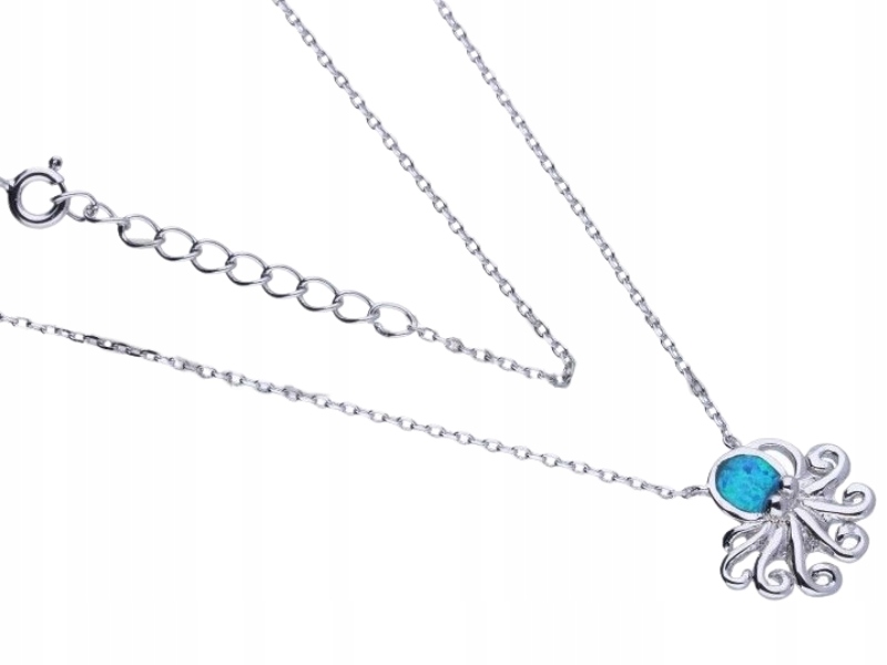 Stříbrný náhrdelník 925 chobotnice s opálem, ideální jako dárek, módní vzor