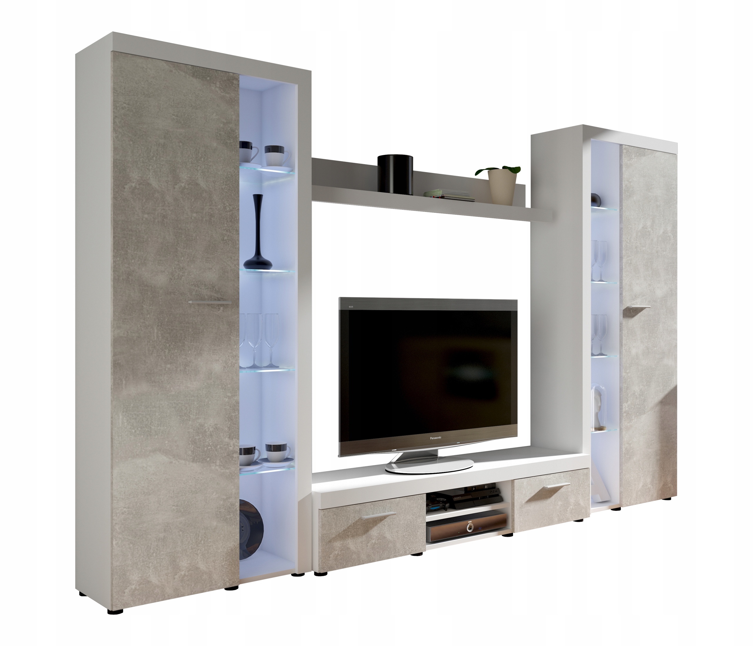 

Meblościanka Salon Rumi XL Biały Beton 5-Kolorów