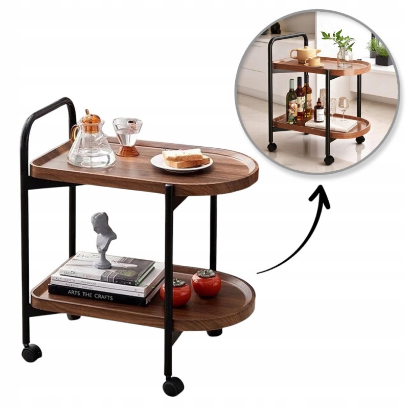 Dvouúrovňový Mobilní Konferenční Stolek Na Kolečkách Pod Notebook 35X60X64 CM