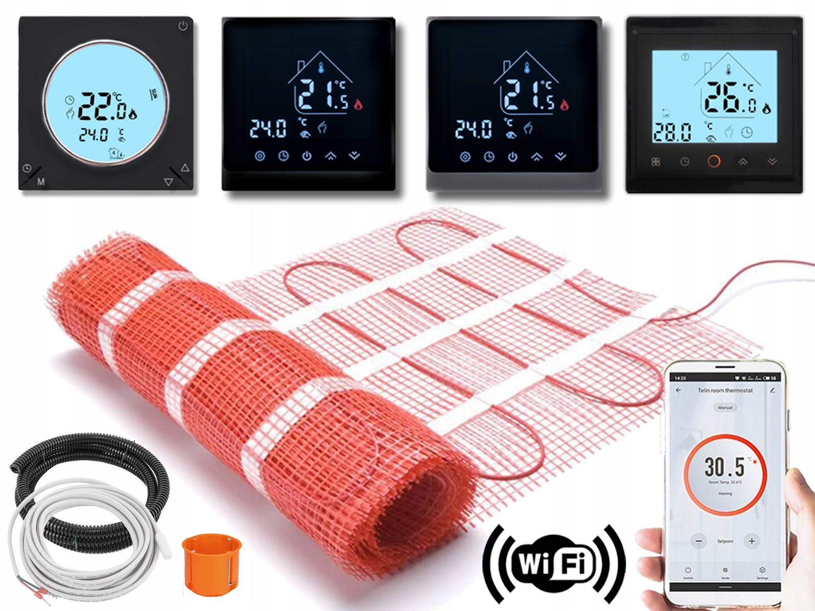 Vykurovacia Podložka 6 m2 Thermotec 170 W/m2 Regulátor teploty Wifi