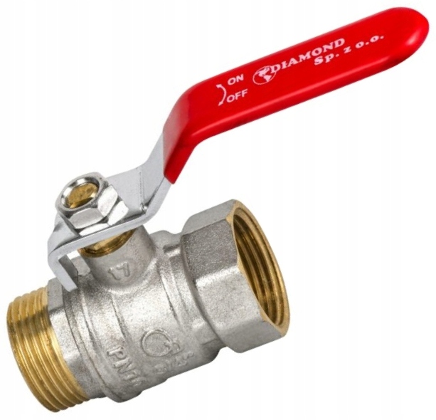 ZAWÓR KUREK KULOWY NYPLOWY WZ 1/2" DN15 MOSIĘŻNY Z DŁAWICĄ RĄCZKA SOLIDNY