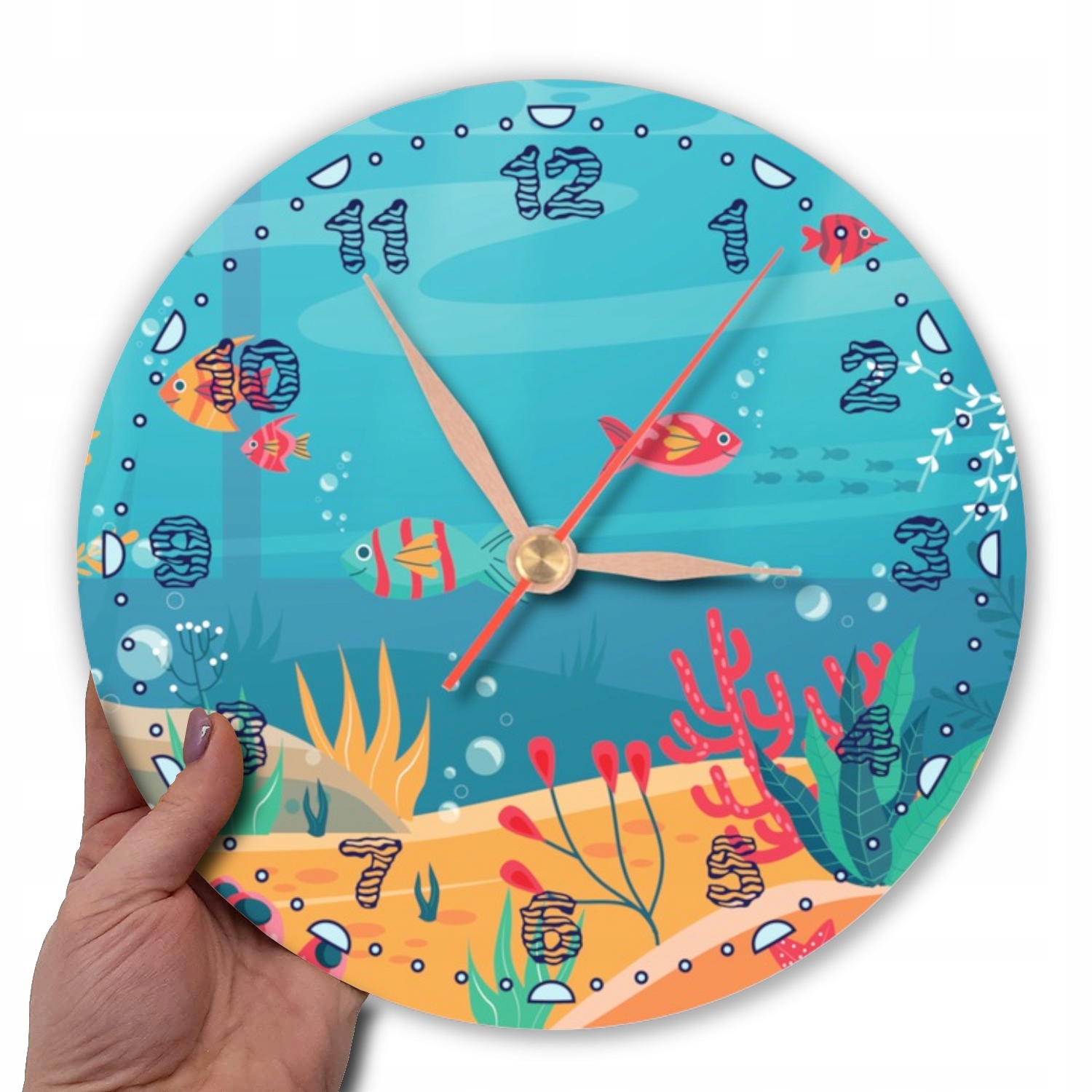 Zegar na ścianę podwodne zwierzęta ocean morze Zasilanie baterie