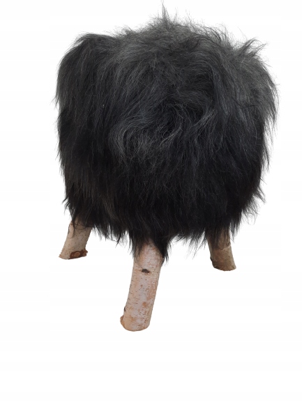 Stolička taburetka z prírodnej ovčej kože