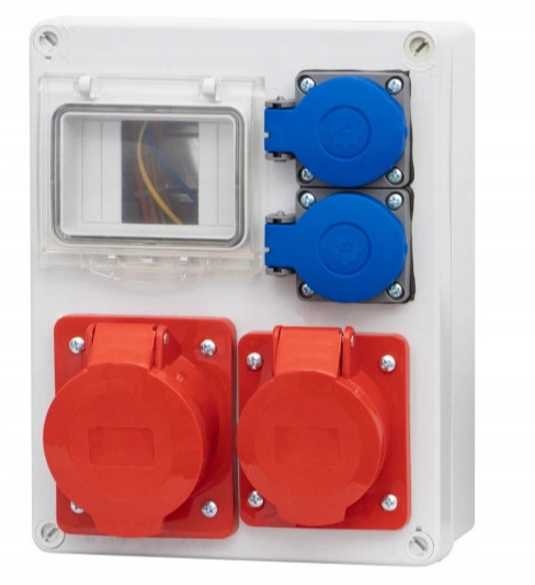 Hermetický rozvádzač 4 moduly na omietku s zásuvkami 16A/5 32A/5 2x230V