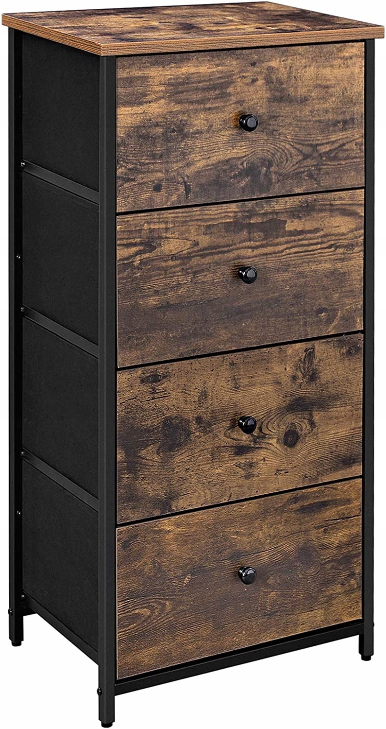 Wąska szafka słupek z tekstylnymi szufladami LOF