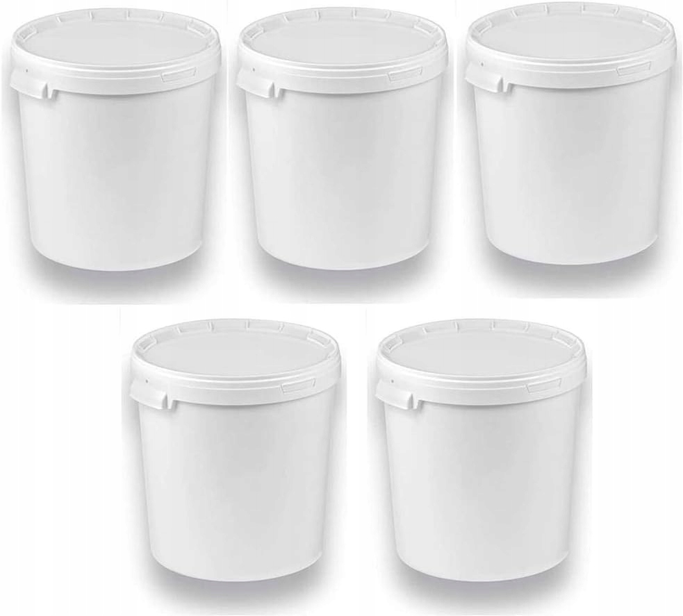 Wiadro z pokrywą 5x 33l wiaderko plastikowe z pokrywką Atest żywność