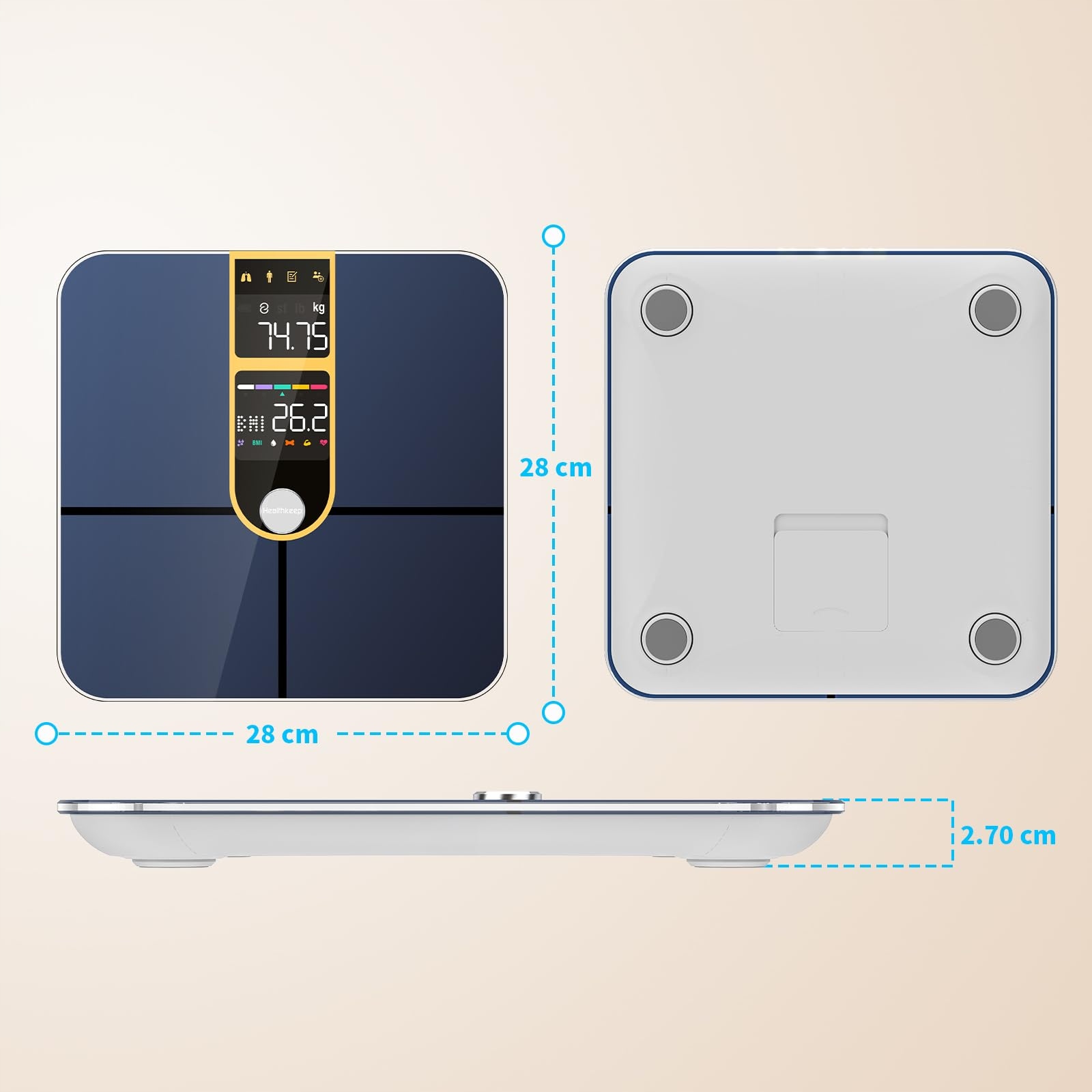 HEALTHKEEP Bluetooth Scale Gold 16 Measurements Android iOS App — miniatura 8