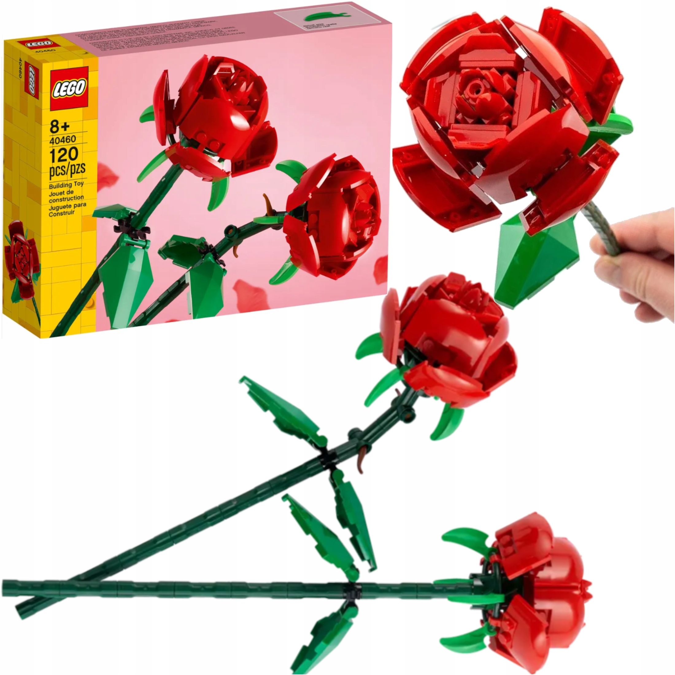 Lego Dárek Dárková Sada Červené Růže 120 dílků Valentýnská