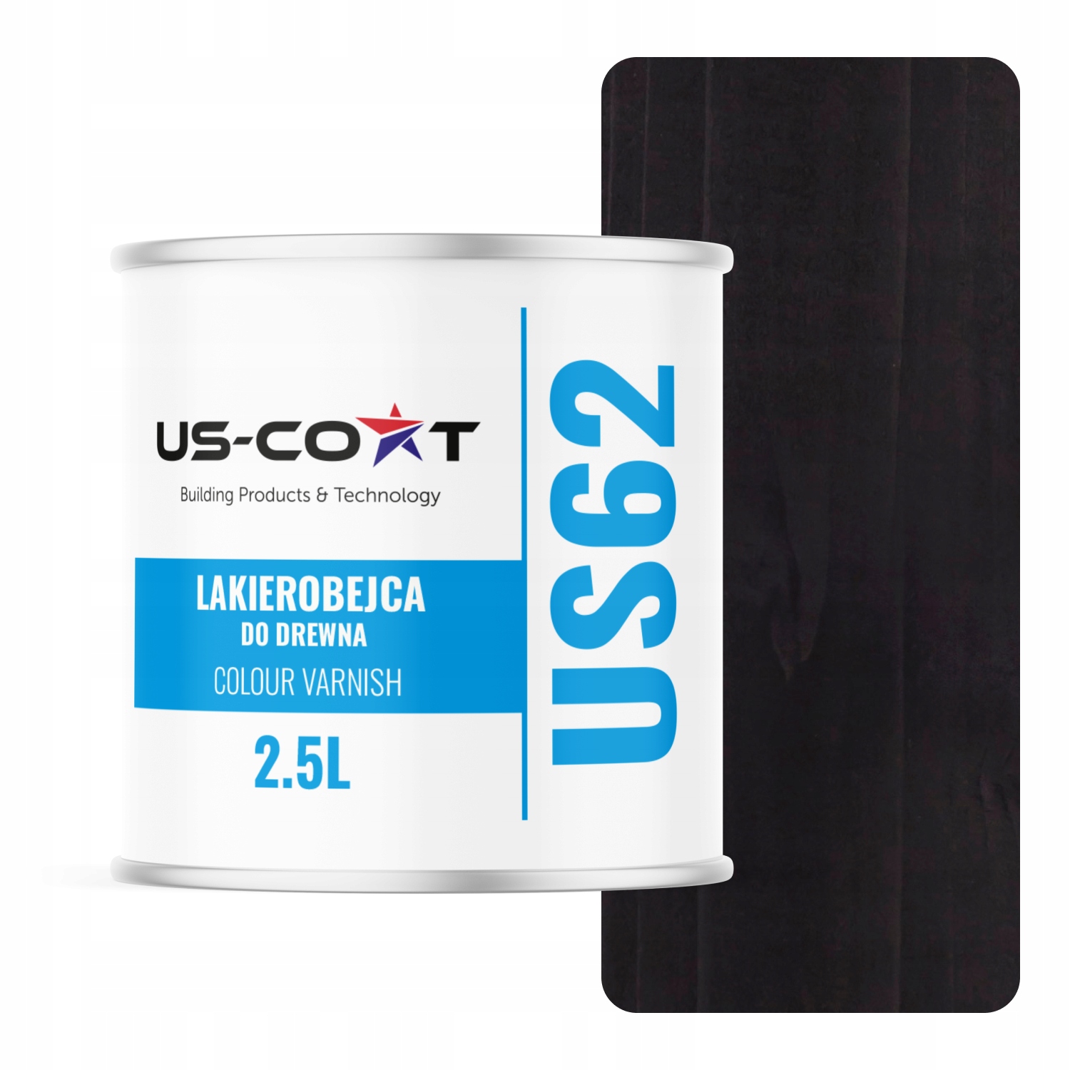 Lakovač Na Dřevo 3V1 Lazura Barva Černá Polomatná 2.5L Ochranný Uv