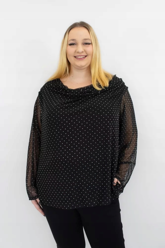 Černá Elegantní večerní halenka s flitry Uni
