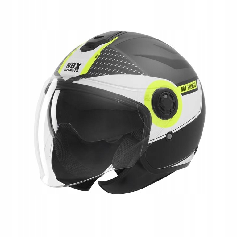 Nox Otvorená Prilba Jet S Blendou N182 Round Farba Čierna Matná/žltá Fluo Rozmer