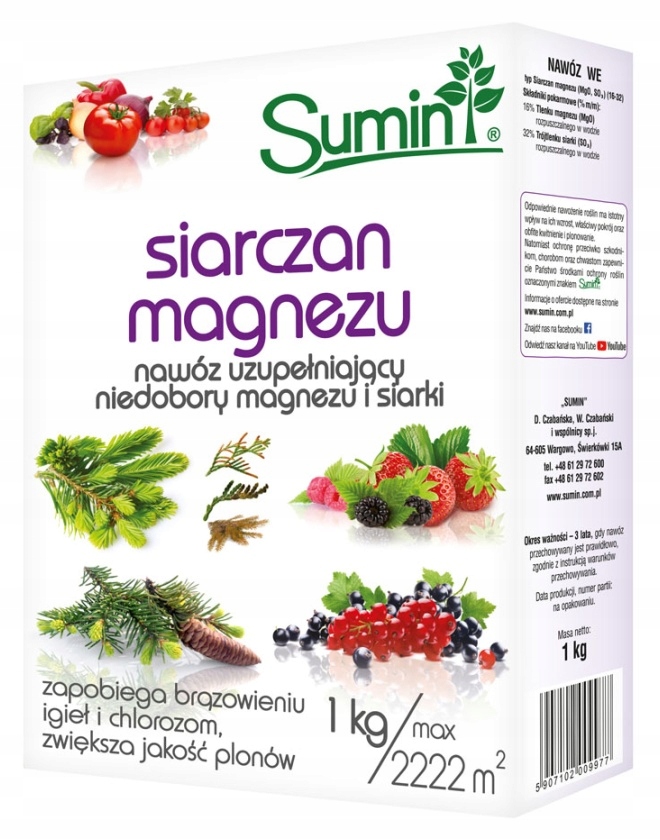 

Siarczan magnezu 1kg Sumin