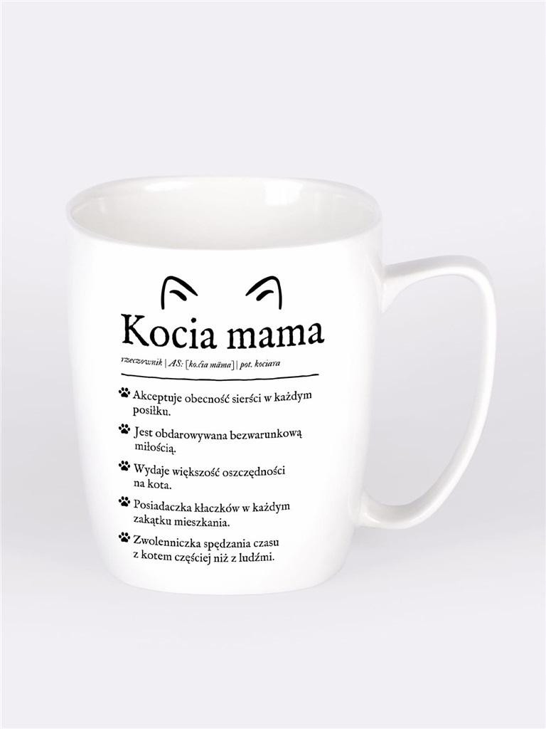 Keramický Dárkový Hrnek s uchem pro milovníky Koček, bílý s potiskem