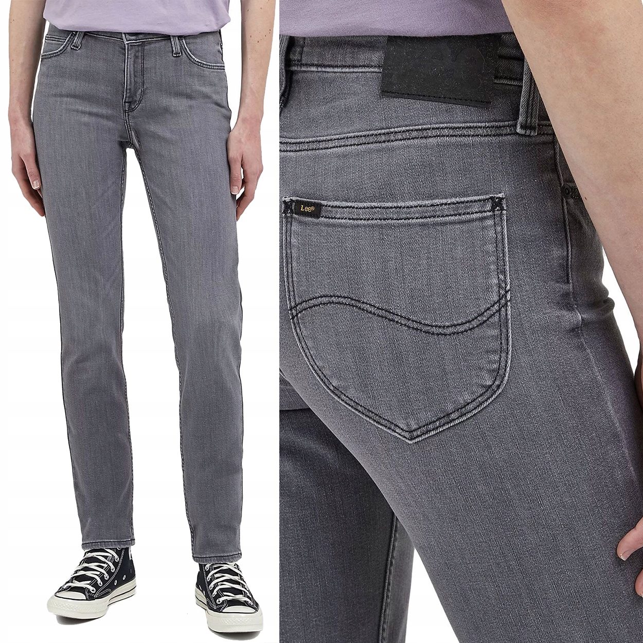 Lee Elly Regal šedé dámské džíny rovného střihu, velikost W33 L33