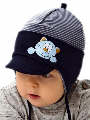 

Czapka Wiosenna Chłopięca Wiązana r.44-46 6-9 m-cy