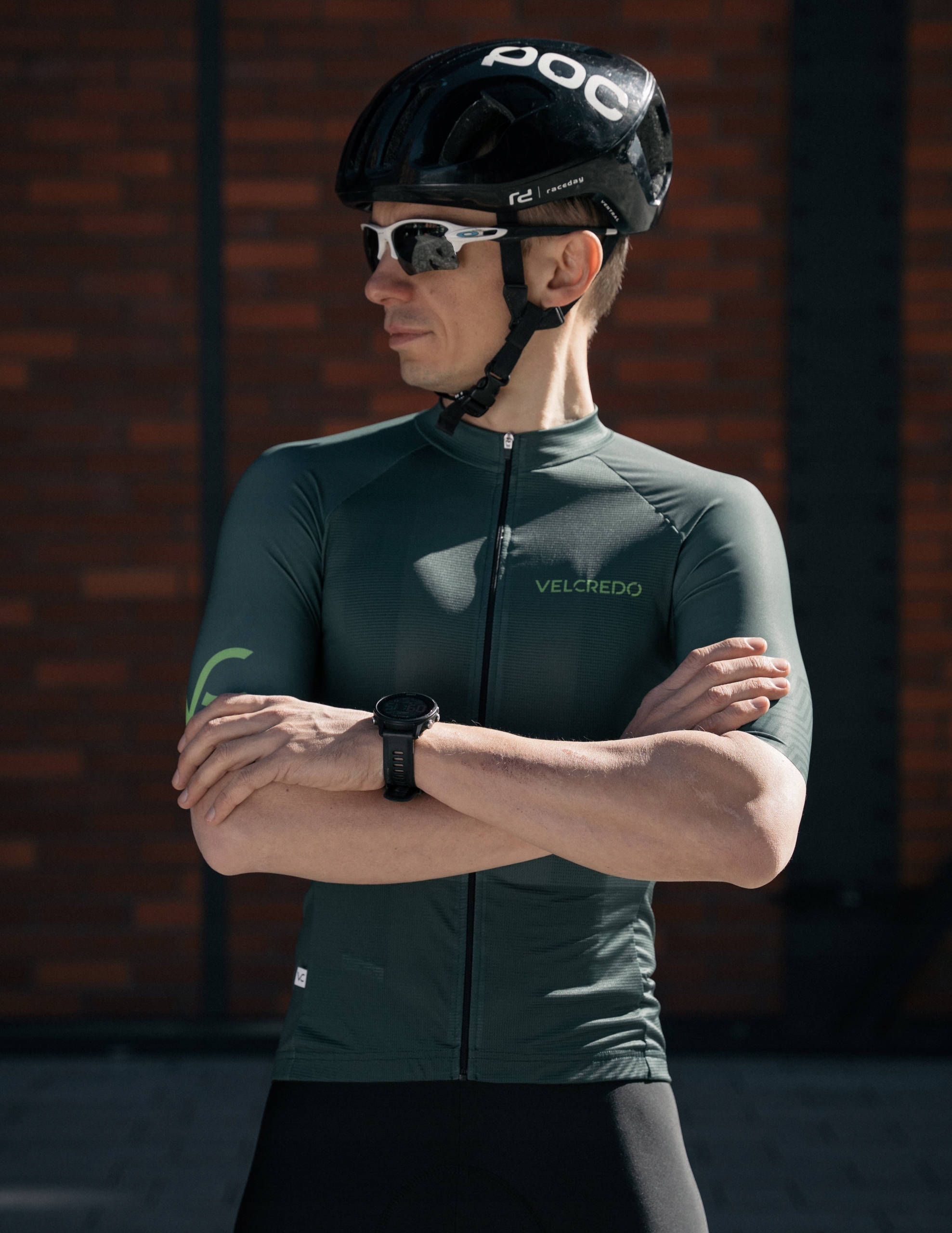 Koszulka kolarska męska zielona rowerowa VELCREDO Model EVO