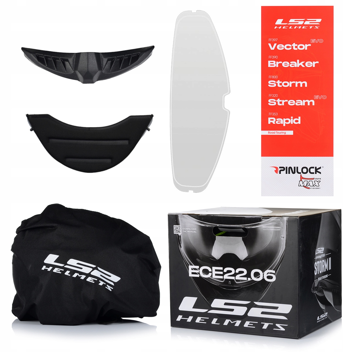 KASK MOTOCYKLOWY LS2 FF800 STORM II RACER + PINLOCK + BLENDA ECER 22.06 Rozmiar L