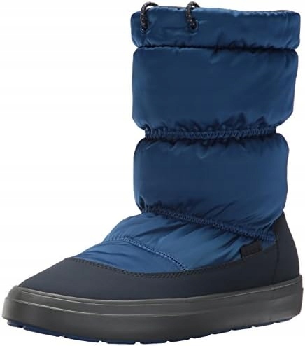 Crocs Sněhule Lodgepoint Shiny Pull-on Women W7 37,5 Blue Jean/Navy