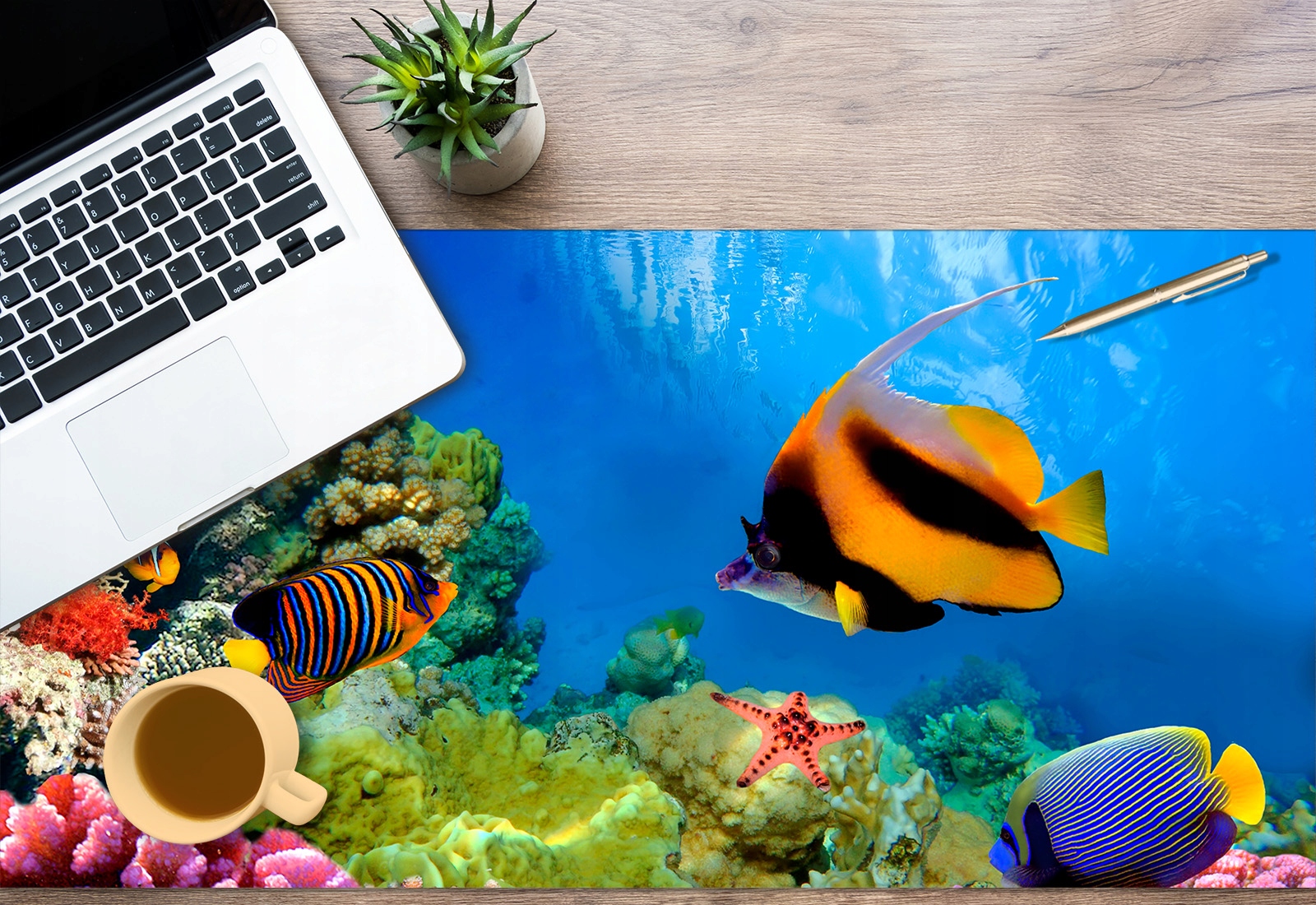 Mata ochronna na biurko 140x65 Rybki Rafa Kolarowa Marka matoMAT