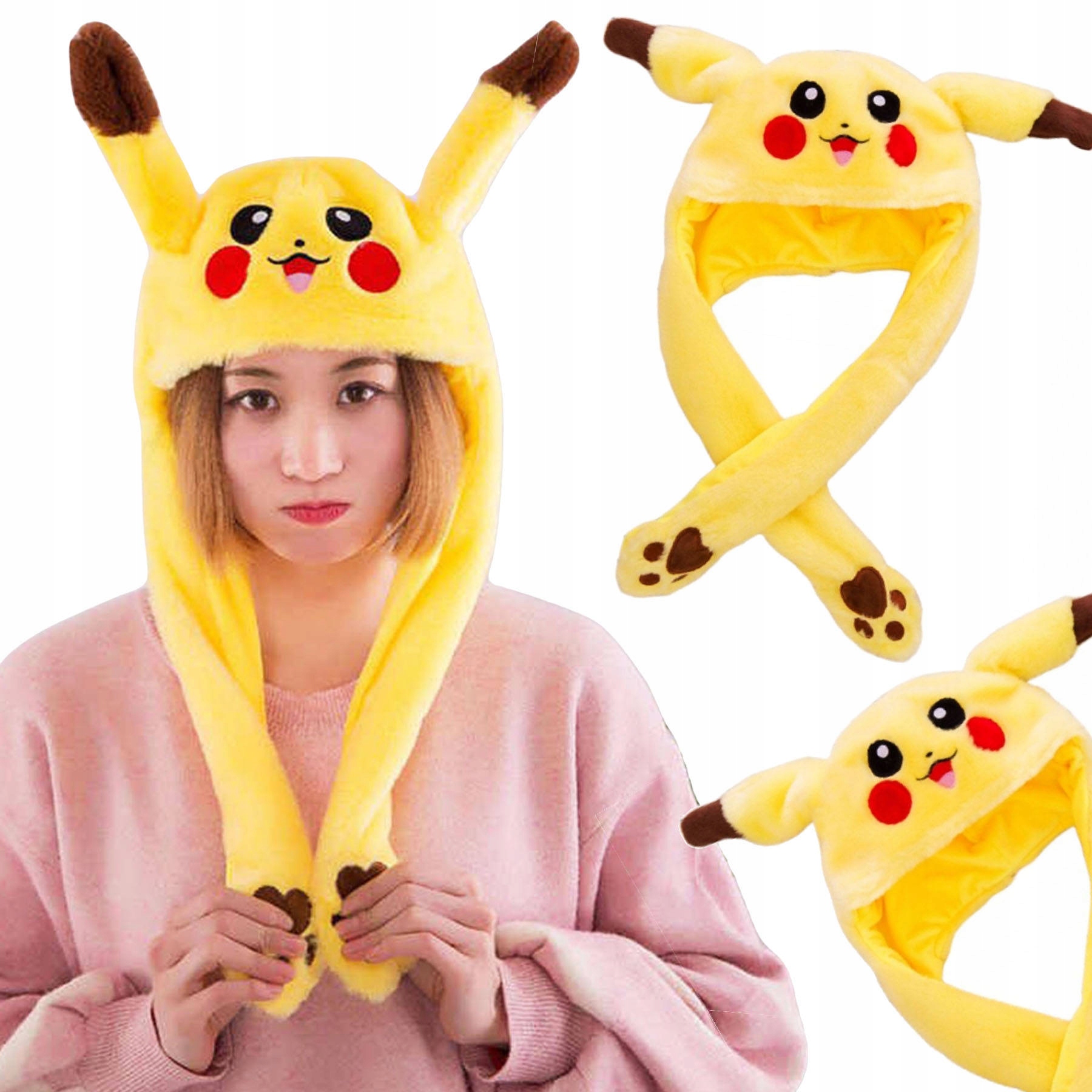 

Pokemon Pikachu Czapka Ruchome Uszy Świeci Łapki