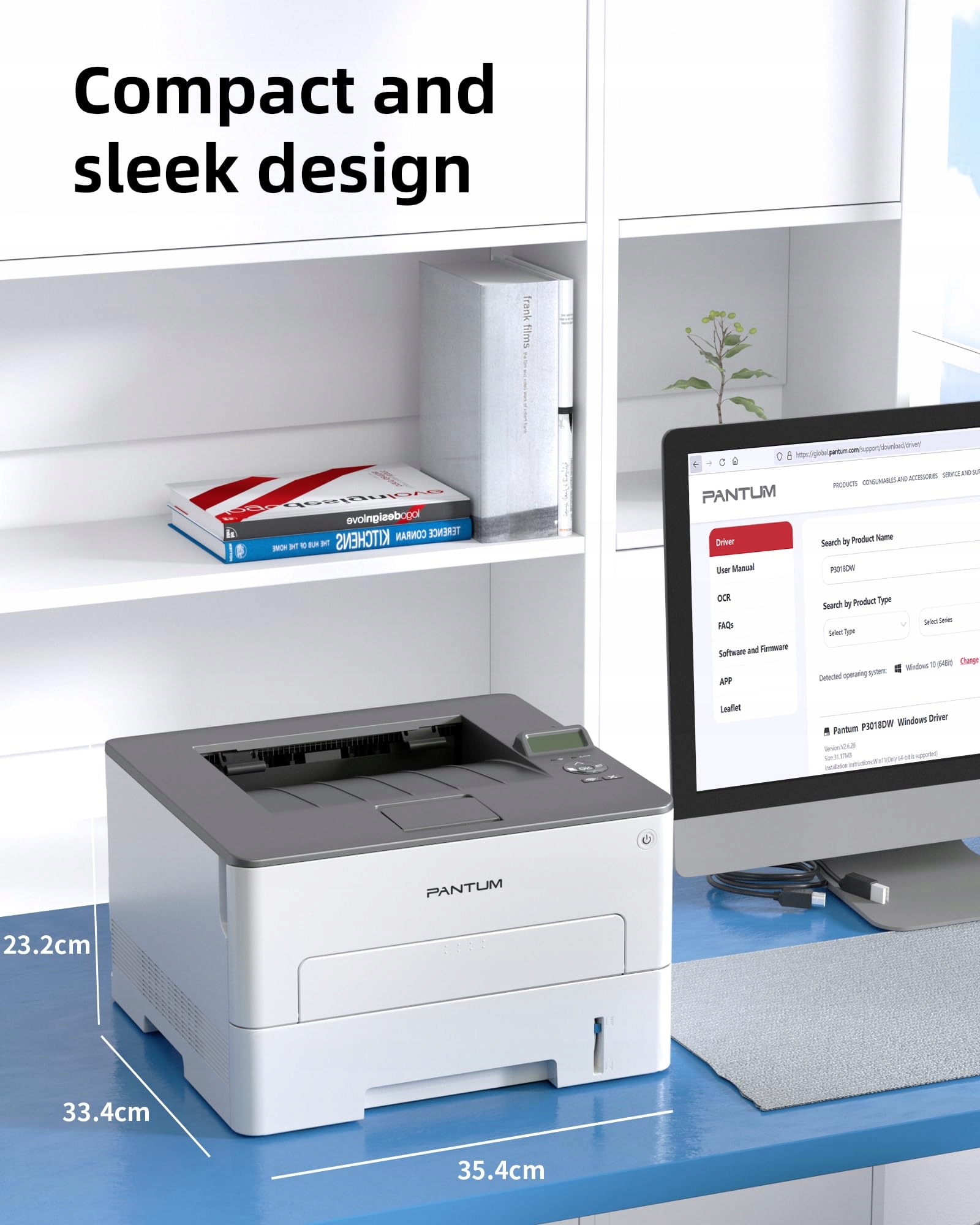 PANTUM P3018DW Drukarka Laserowa Mono 30 Stron/Min Duplex WiFi Biuro — miniatura 7
