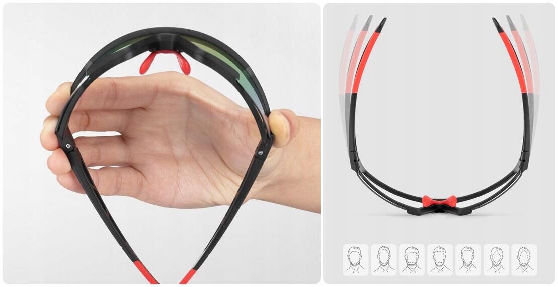 Rowerowe Okulary PRZECIWSŁONECZNE FOTOCHROM Ramka Szerokość mostka 16 mm