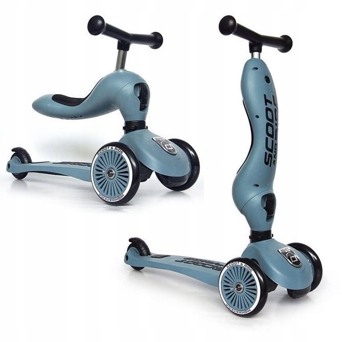 Scootandride Highwaykick 1 Jeździk i hulajnoga 2w1 Steel 1-5 lat