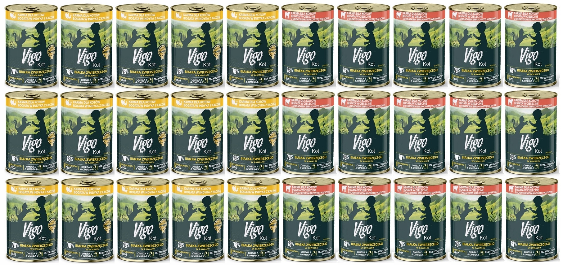 Levně Vigo mokré krmivo pro kočky MIX Chutí 415g 30 ks