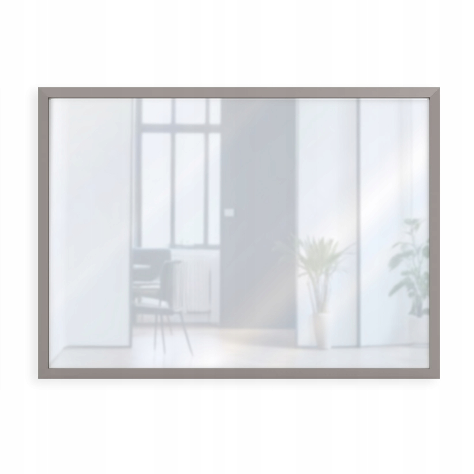 Obdĺžnikové Nástenné Zrkadlo Loft V Úzkom Hliníkovom Ráme 60x40 CM Inox