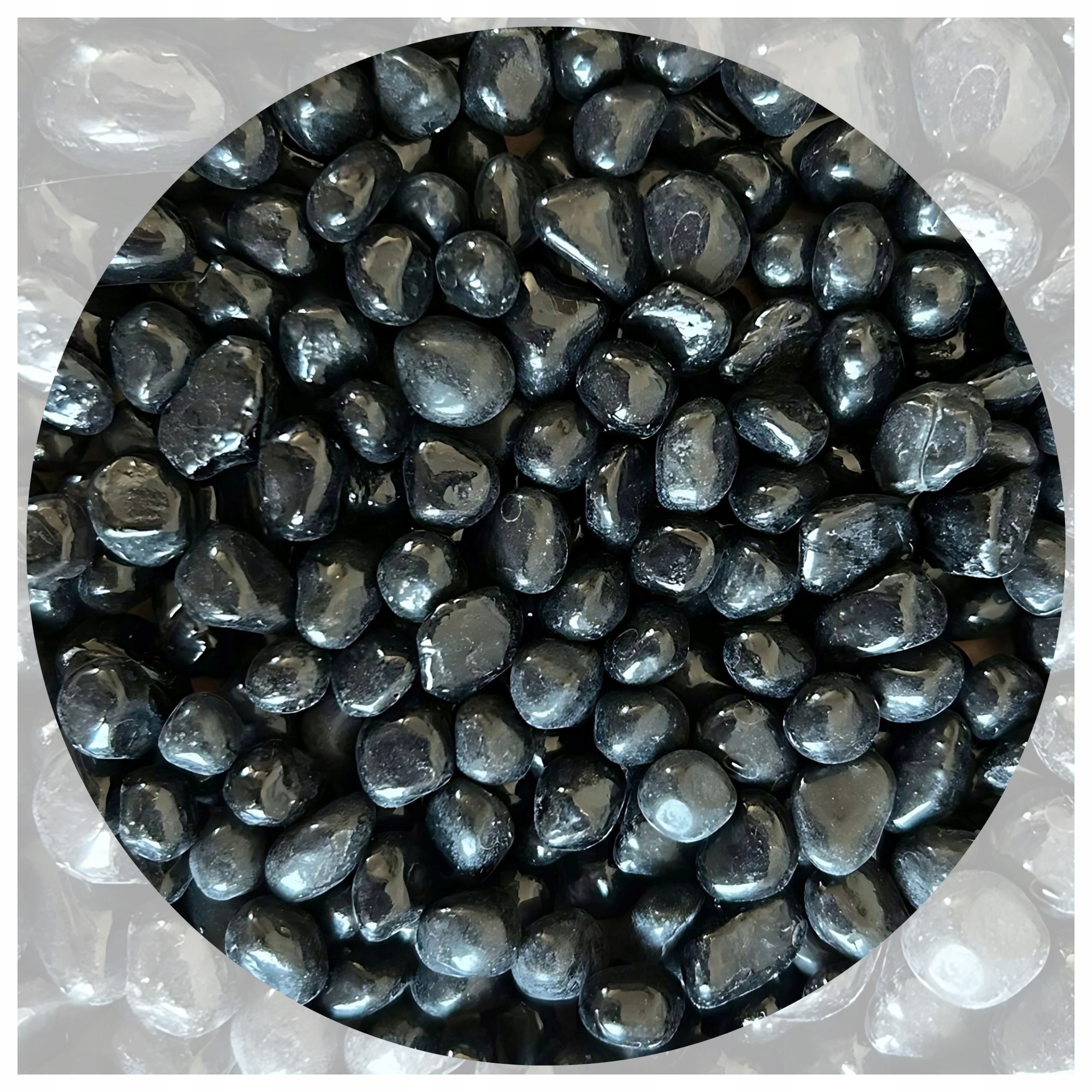 Ozdobné Kameny Drobné Černé Dropsy 6-9 MM 5 Kg