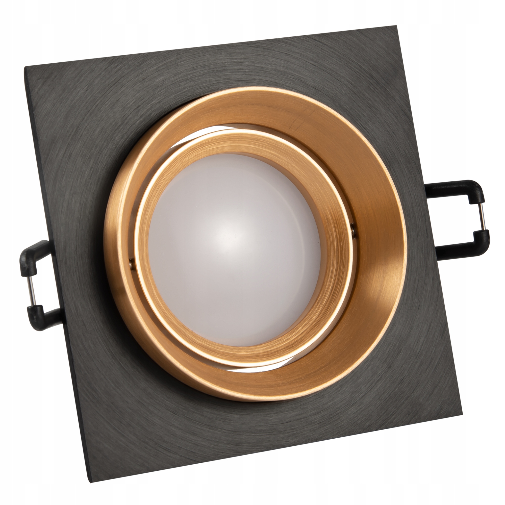 OPRAWA WPUSZCZANA HALOGENOWA RUCHOMA KWADRATOWA SPOT LED CZARNA/ZŁOTA EAN (GTIN) 5901508322029