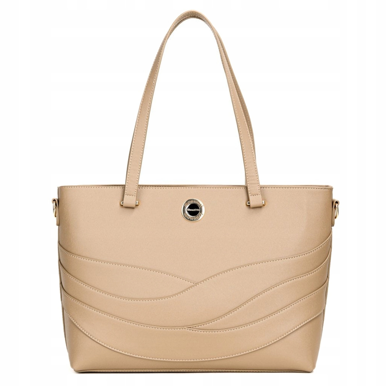 Taška Monnari Béžová Klasická Shopper Eko Kůže Velká A4 Na Rameno