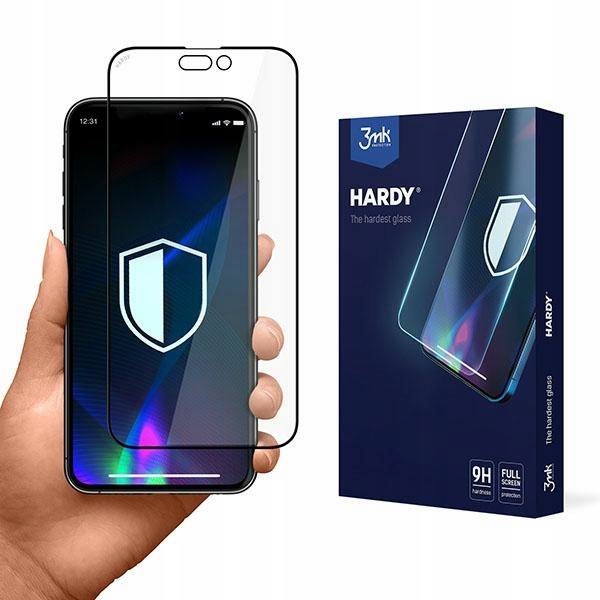 Silné Tvrzené Sklo 3MK Hardy Na Displej Pro Iphone 14 14 Pro Černé
