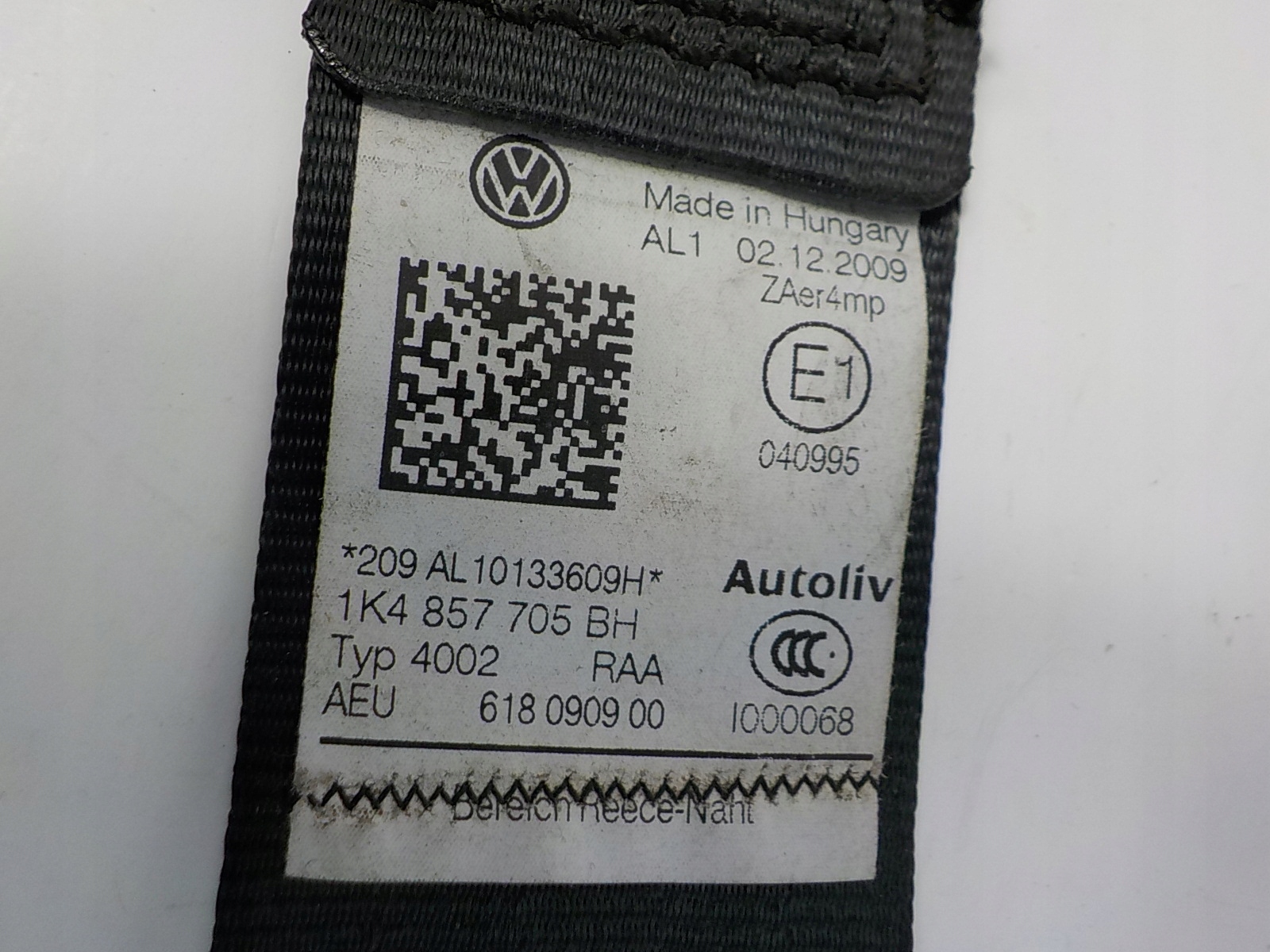 VW GOLF VI Gurten Sicherheits Spanner 1K4857705BH