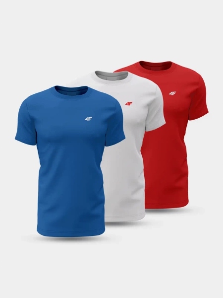 Koszulka 4F Męska T-shirt Zestaw Sportowy Bawełniany Komplet 3PAK Limit L