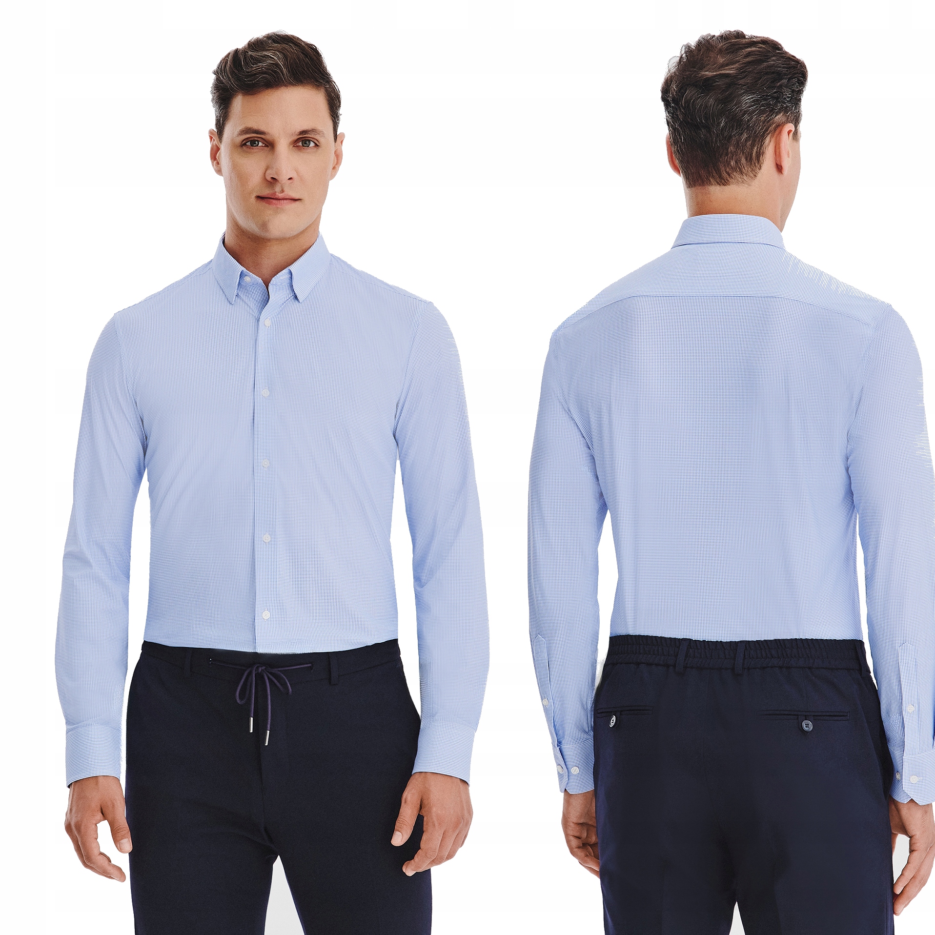 Pánské tričko Pako Lorente s modrým vzorem houndstooth, vel XL