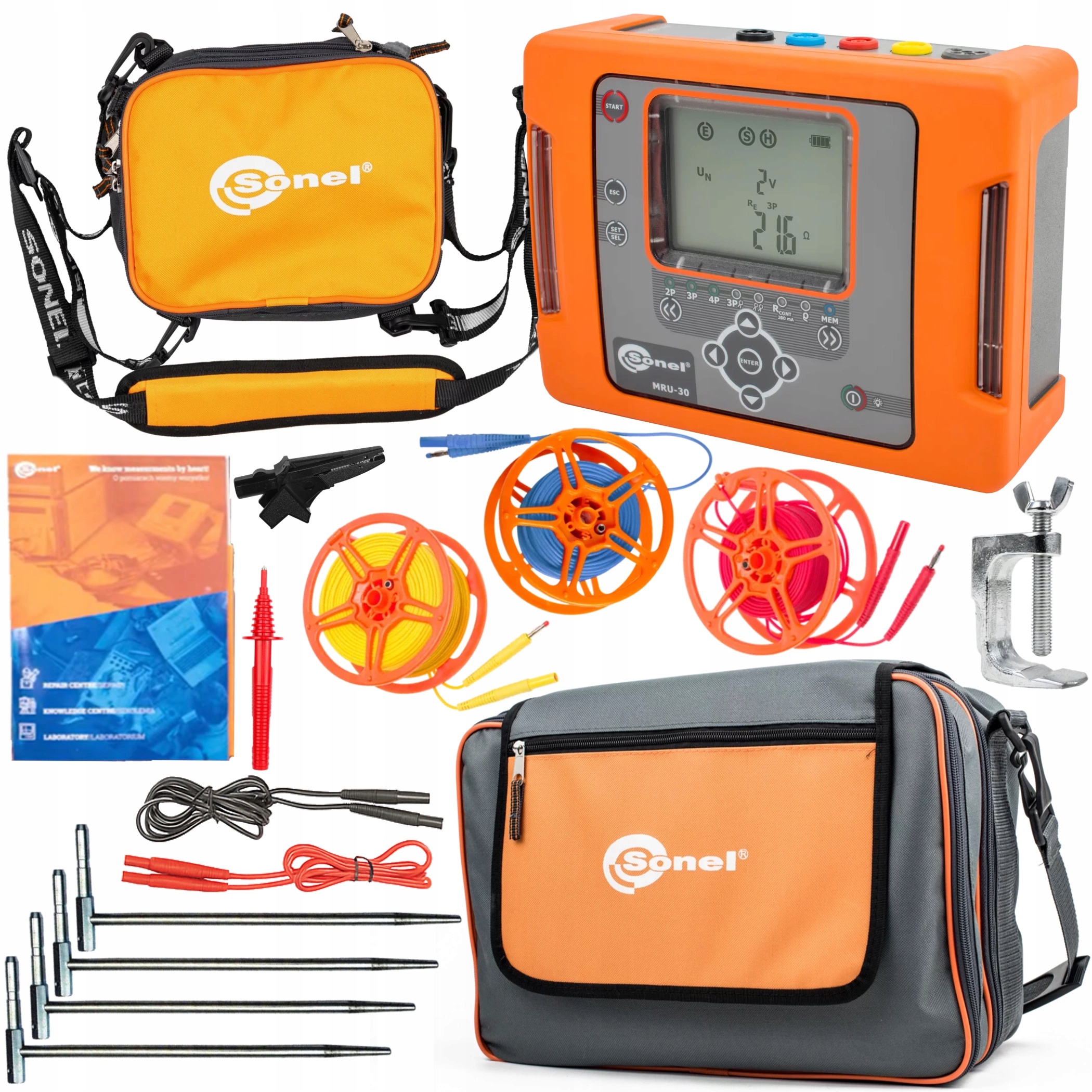 Sonel MRU-30PRO Měřič odporu uzemnění rezistence půdy 4 Sondy