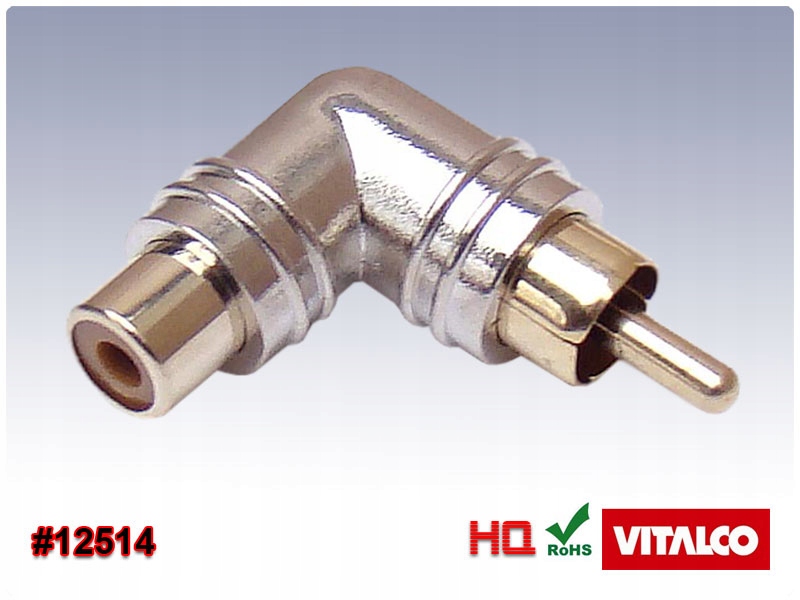 Przejście 1x RCA gn - 1x RCA wt (kątowe) Producent Inna