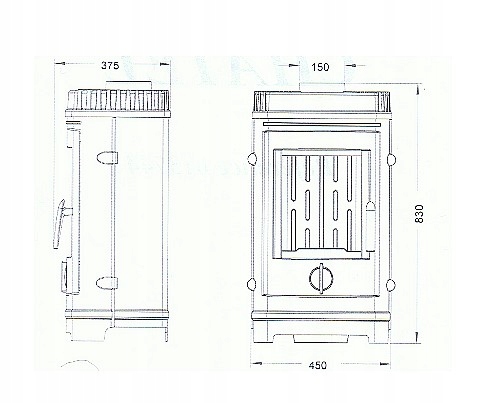 Piec wolnostojący Invicta CHATEL ref.6137-44 Kod producenta PIECYK KOZA CHATEL EKOPROJEKT