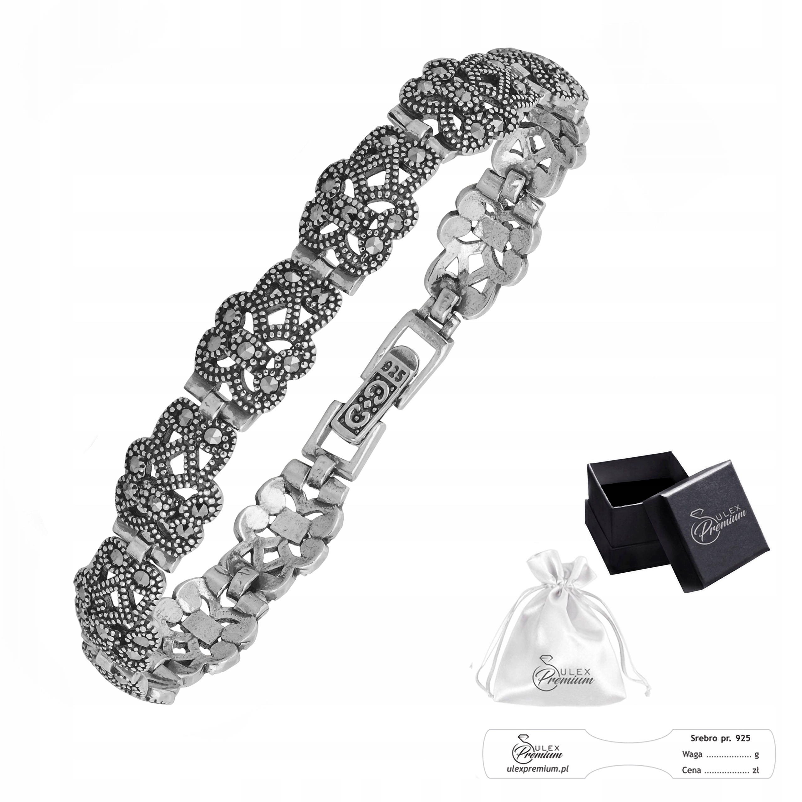 Stříbrný náramek ryzost 925 Elegantní náramek s markýzami jako Dárek