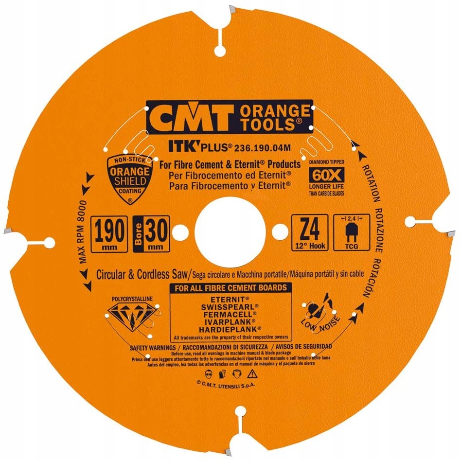 Cmt Pila Dia 190x30x4Z /vlákno-cement/GK/eternit