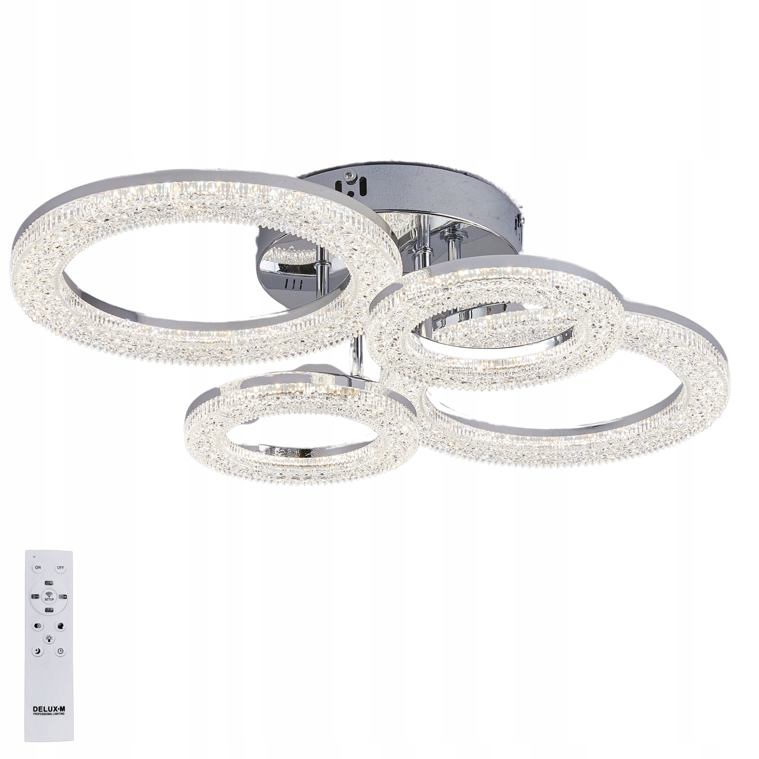 Lampa Sufitowa Kryształowa wisząca srebrna Żyrandol Plafon Led Pilot 61W