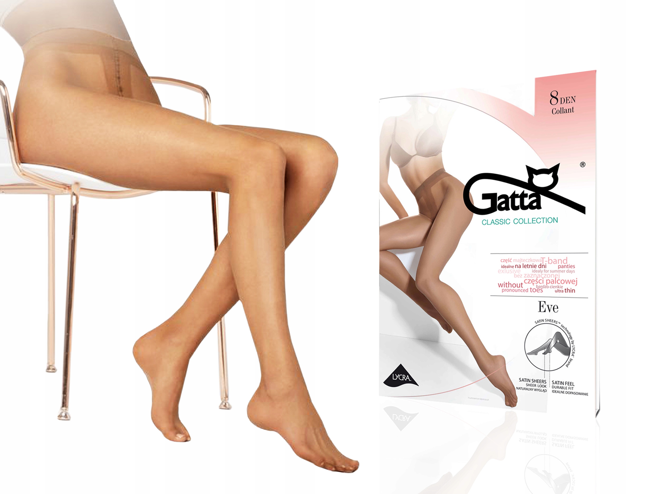 

Rajstopy cienkie Gatta matowe Eve, 8 den, dune 2-S
