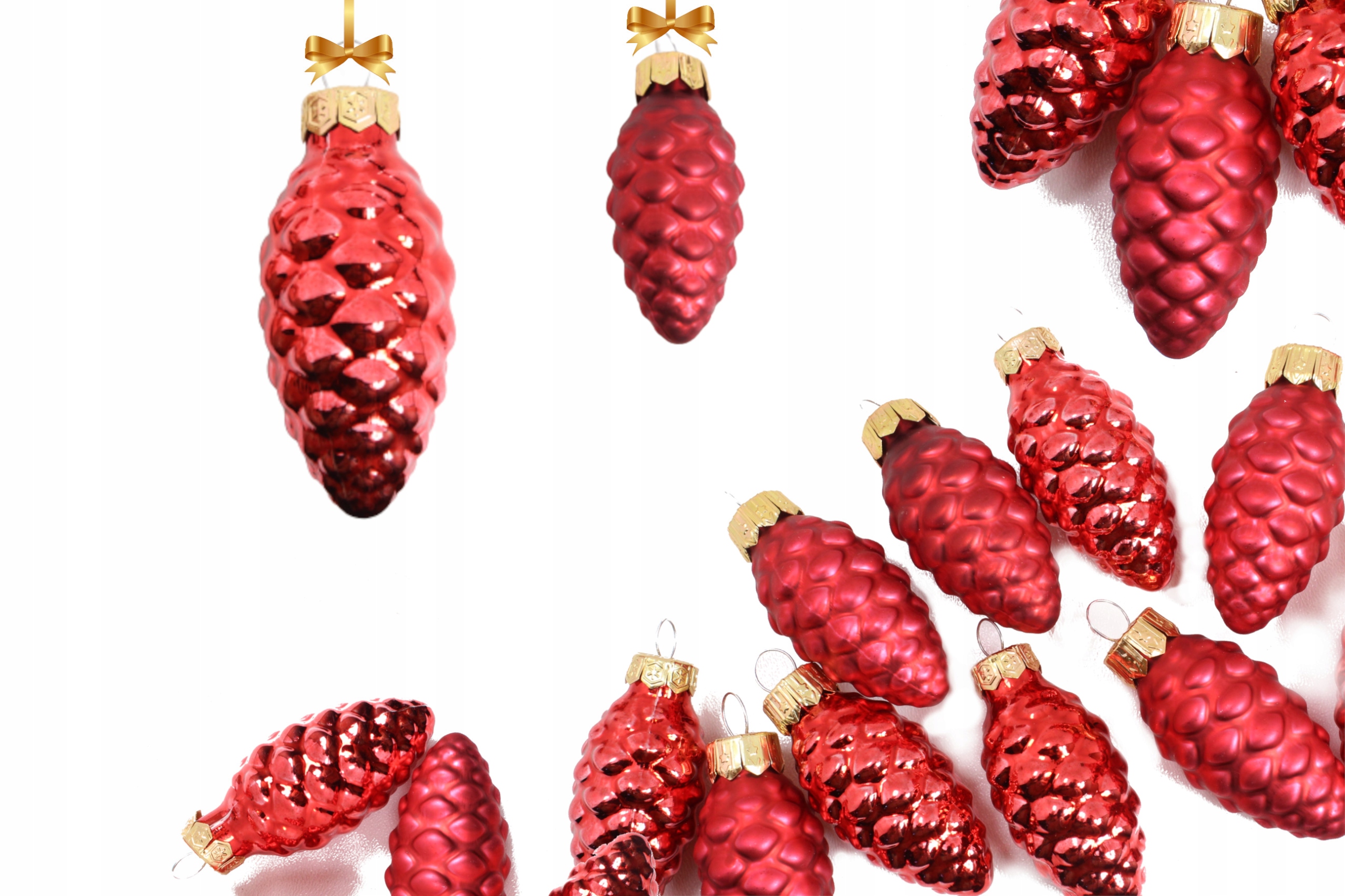 

Szklane Bombki Szyszki Bombka 6cm 12szt Czerwone