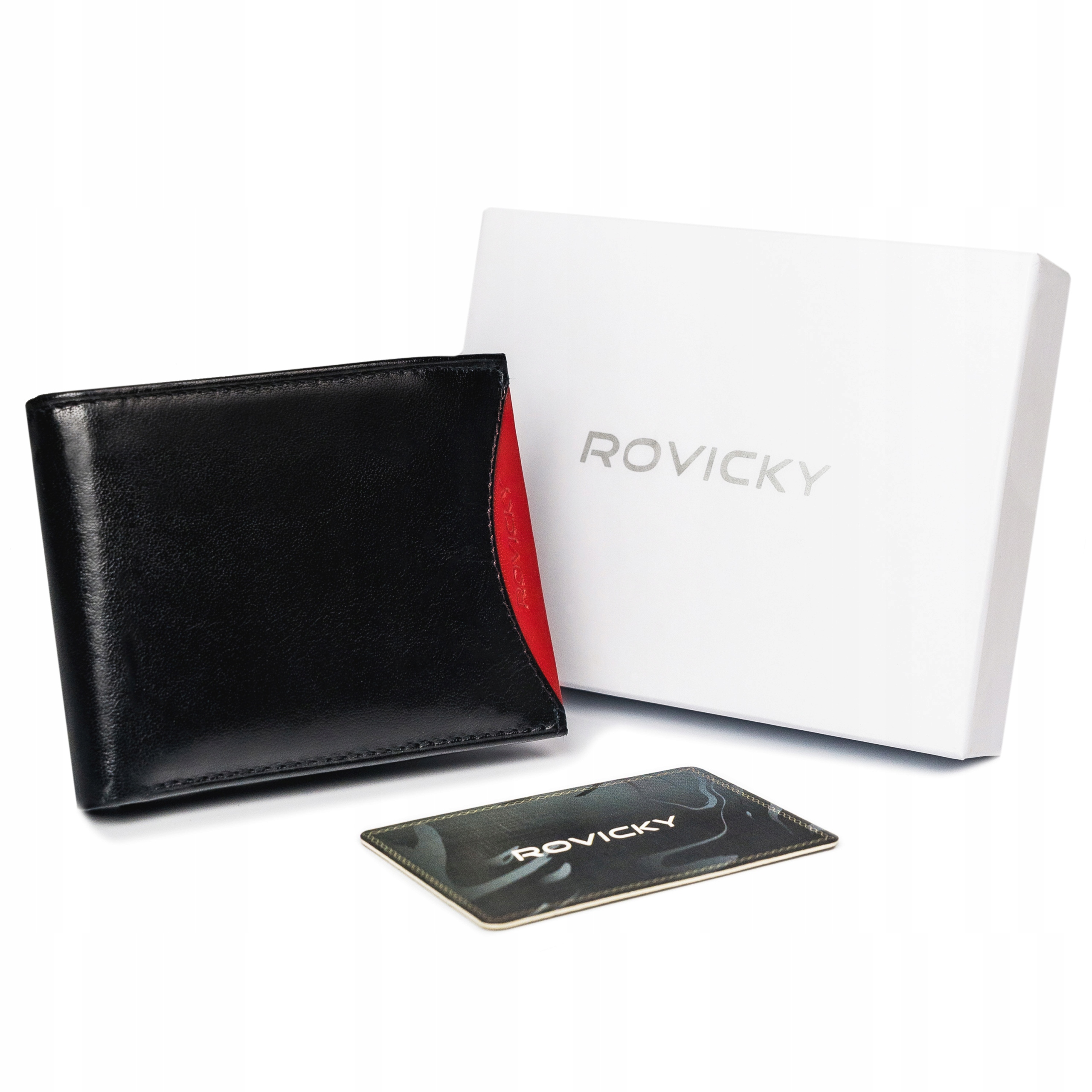 

Portfel męski skórzany rozkładany Rovicky z Rfid