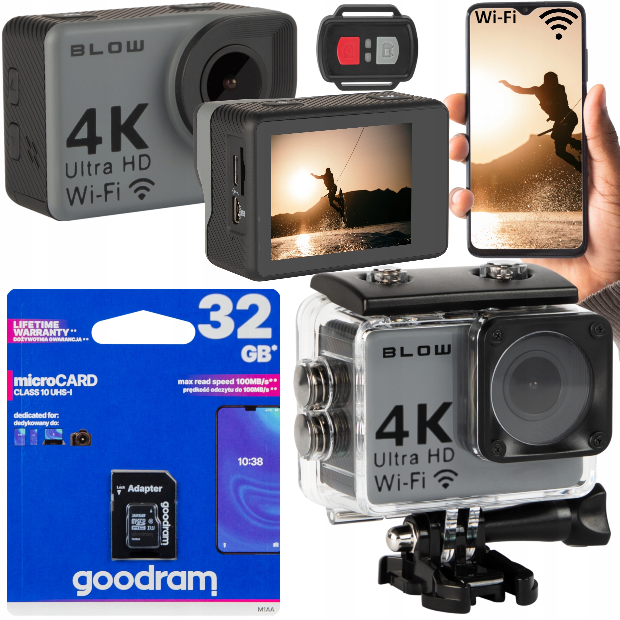 

Kamera sportowa Blow Go Pro4U 4K wifi akcesoria