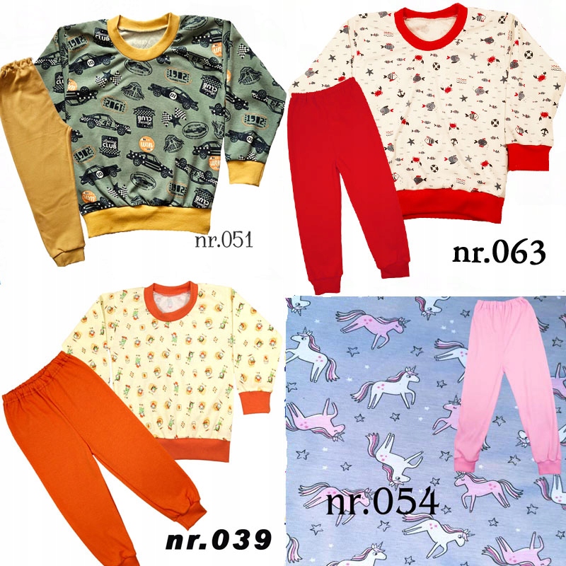 Piżamki Długi Rękaw 100% bawełna POLSKIE + wzory świąteczne 80 cm Rodzaj piżama