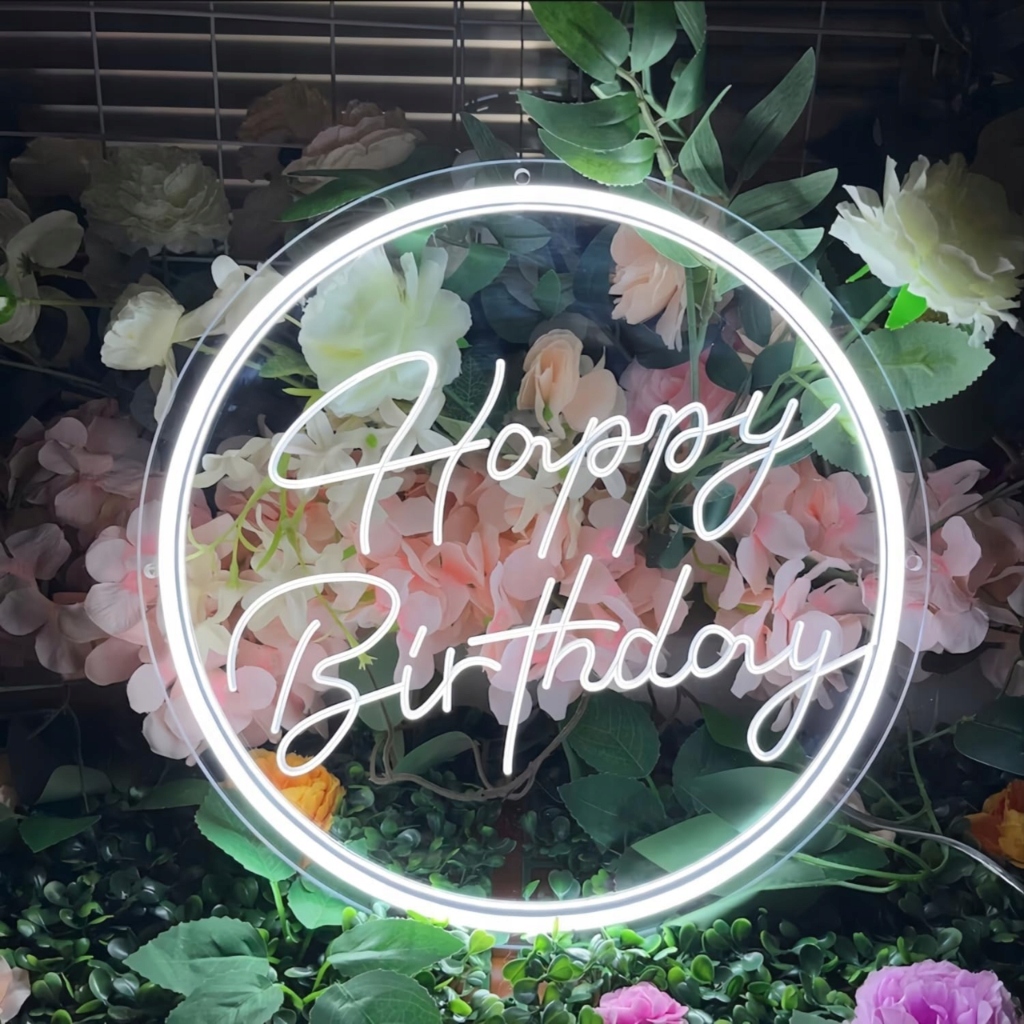 Neonová Led dekorace na narozeniny Happy Birthday Závěsná dekorace na zeď Velká